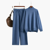 Nadine | Set aus geripptem Rollkragenpullover und Hose