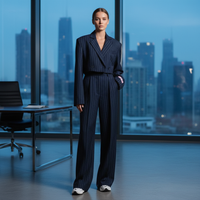 Marielle | Elegantes gestreiftes Blazer- und Hose-Set mit weitem Bein