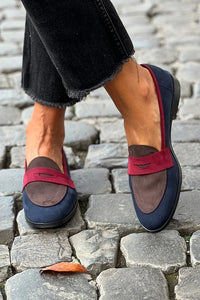 Lydia | Moderne zweifarbige Loafer mit Farbakzenten