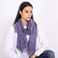 Seraphina | Sciarpa elegante e raffinata in misto lino con bordo in pizzo