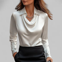 Mila | Elegante drapierte Satinbluse für mühelose Eleganz