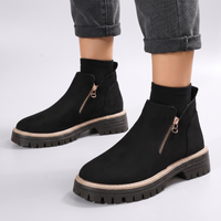 Nora | Schicke und stilvolle Wildlederstiefeletten mit Plateau