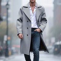 Oliver | Klassischer und eleganter zweireihiger langer Trenchcoat