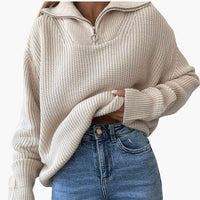 Jennifer | Maglione in maglia dalla vestibilità rilassata con mezza zip