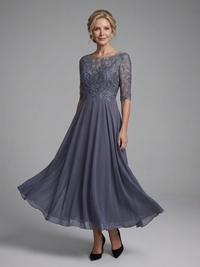 Celeste | Anmutiges und raffiniertes Spitzen-Midikleid