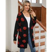 Nora | Cardigan di Halloween con zucca, informale e festoso