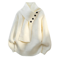 Kathy | Kuscheliger und eleganter Strickpullover mit Schalkragen