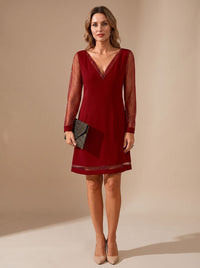Liora | Chic and Sophisticated V-Neck Party Mini Dress
