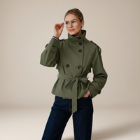 Amelia | Manteau trench croisé à ceinture, confortable et polyvalent