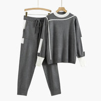 Noelle | Set aus Strickpullover mit Stehkragen und Hose