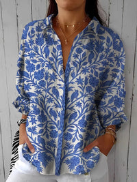 Isabelle | Stilvolle und bequeme Bluse mit Blumen- und Vogelprint
