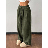 Lena | Relaxed High-Waist Wide-Leg Fleece Pants