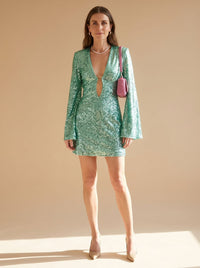 Eliana | Bold and Glamorous Sequin Party Mini Dress