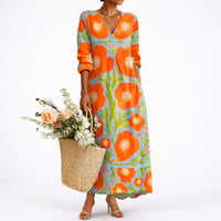 Emma | Fall Wedding Casual And Comfortable Floral Maxi Dress